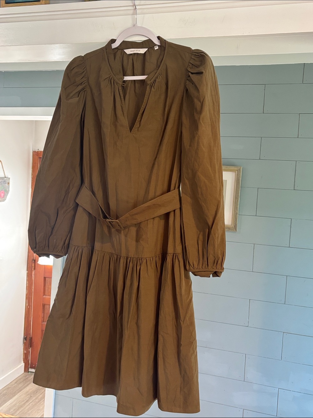REBECCA‎ TAYLOR
Puff-Sleeve Belted Dress